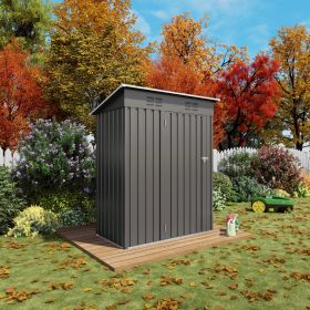5X3 FT Metal Outdoor Storage Shed, Tool Shed with Pitched Roof and Lockable Door Compact Metal Tool Shed for Garden, Backyard, Patio