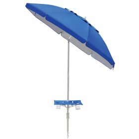 7 ft Round Blue Beach Umbrella, UV Protection UPF 50+