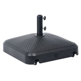 130 lbs Heavy Duty Mobile Umbrella Base - Water & Sand Fillable Umbrella Stand for Garden Backyard Poolside in Black