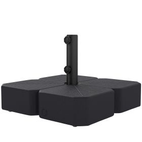 Patio Umbrella Base with Wheels Outdoor Umbrella Stand Holder for 1.5"/1.9" Poles Black