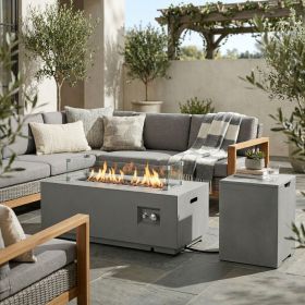 (Old SKU: W853P193937) 42" Propane Gas Fire Pit Table with Propane Tank Storage Bin