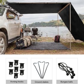 Side RV Awning Shade Kit 8'x10', Black