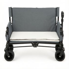 2-in-1 Wagon Bench Seat Combo Collapsible Beach Cart Portable Folding Picnic Tablet Beach Gear Outdoor Utility Vehicle