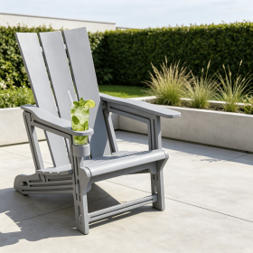 Outdoor  Chairs with Cup Holder Comfortable Garden Furniture Weather Resistant Outdoor Seating with Cup Holder