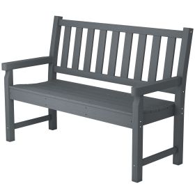2-Person Garden Bench, HDPE Outdoor Bench with 530 lbs Capacity, Curved Seat for Backyard, Park, Porch, Lawn, Gray