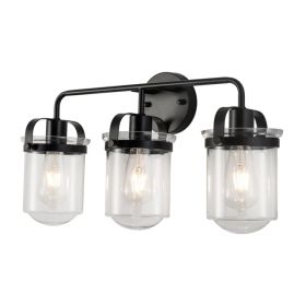 ll Sconces Set of 3 with Clear Glass Shade,Modern ll Sconce,Industrial Indoor ll Light Fixture E26 Socket[No Bulb][Unable ship on weekends, TK/TE (Option: as picture)