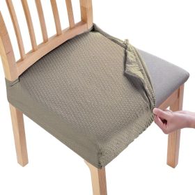 4Pack Waterproof Dining Chair Slipcovers Stretch Chair Seat Slipcovers Removable Washable Jacquard Seat Covers For Dining Room (Option: Taupe)