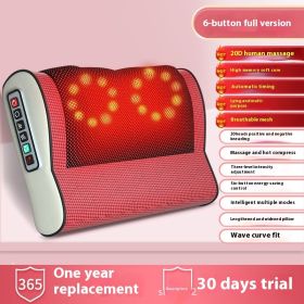 Simple And Intelligent Home Heating Waist Massager (Option: 6 Button Red-US)