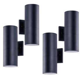 12in Outdoor Wall Lights 4Pack, Cylinder Up Down Lights, 60W 2700K Aluminum Exterior Wall Light, Outdoor Light Fixture For Porch Patio Door. Matt (Option: Default)