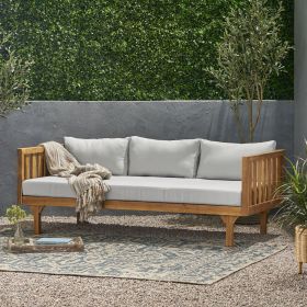 CLAREMONT 3 SEATER DAYBED (Color: Teak+Beige, Material: Wood+Waterproof Fabric)
