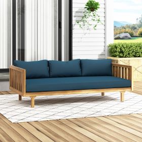 CLAREMONT 3 SEATER DAYBED (Color: Teak+Navy, Material: Wood+Waterproof Fabric)