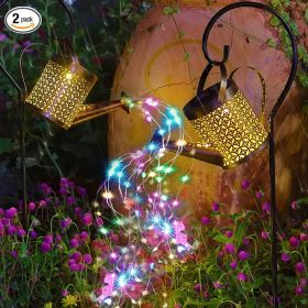 1   2pcs Watering Can Lights, Copper Solar Garden Lights For Outdoor  Pathway  Yard Deck  Lawn Patio (Option: 2Pcs)